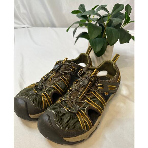 TEVA Manatee Hiking Outdoor Comfort‎ Sandal Closed Toe Shoe Youth Olive Size 4 - Picture 4 of 5